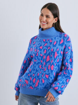 Sweater Con Lurex Cuello Alto,Diseño 1,hi-res