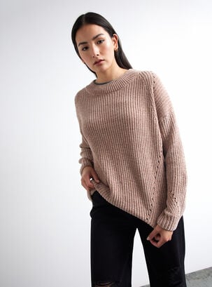 Sweater Chenille Colores,Beige,hi-res