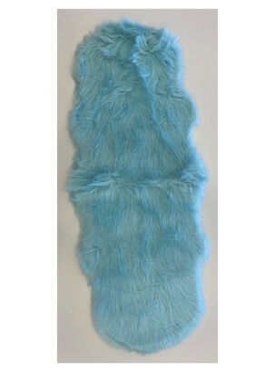Bajada de Cama Piel Sintético Oveja Azul 60 x 150 cm,,hi-res