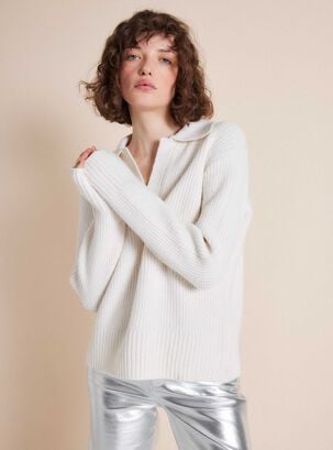 Sweater Cuello Polo,Natural,hi-res