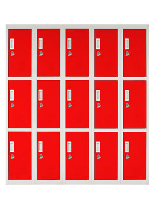 Locker Office Candado Rojo 15 Puertas 140x50x166 cm Maletek,,hi-res