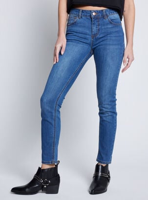 Jeans Skinny Tiro Medio Push Up,Azul,hi-res