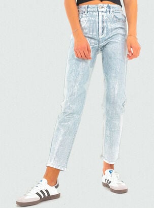 Jeans Pants Foil Silver,Azul,hi-res