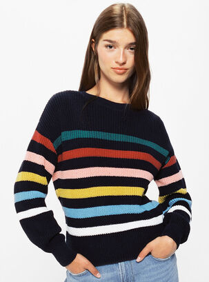 Sweater Rayas Multicolor,Azul Oscuro,hi-res