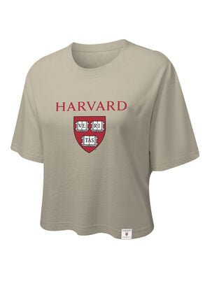 Crop Top Harvard Preppy Style,Beige,hi-res