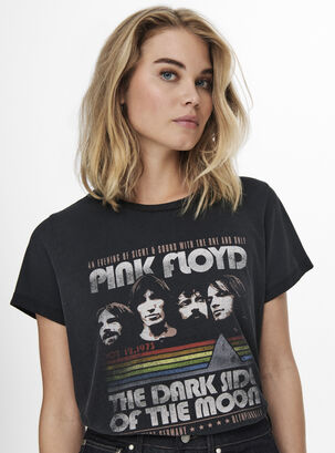 Polera Manga Corta Mujer Pink Floyd  ,Negro,hi-res