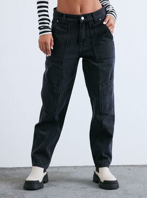 Jeans Con Cortes De Diseño,Negro,hi-res