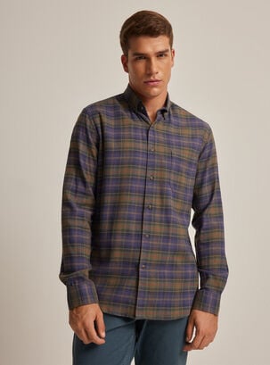 Camisa de Vestir Lino Check,Diseño 1,hi-res