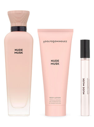 Set Perfume Adolfo Domínguez Nude Musk EDP 120 ml + Megaspritzer 10 ml + Body Lotion 75 ml,,hi-res