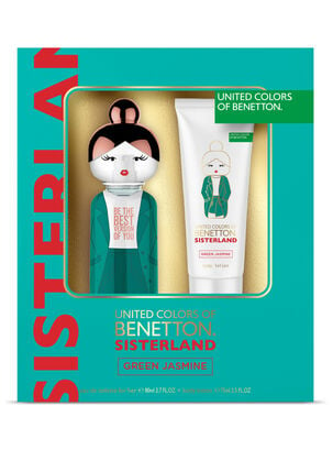 Set Perfume Benetton Sisterland Green EDT 80 ml + Body Lotion 75 ml,,hi-res
