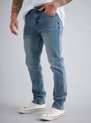 Jeans Skinny Fit Sobreteñido Tiro Medio,Azul,hi-res