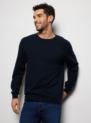 Sweater Cuello Redondo Essential,Azul Marino,hi-res