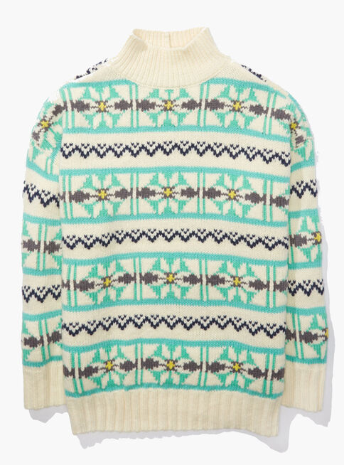 Sweater Extra Grande con Cuello Alto estilo Fair Isle,Diseño 1,hi-res