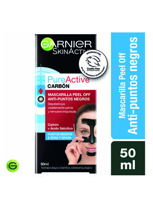 Mascarilla Garnier Skin Active de Carbón Peel Off                       ,,hi-res