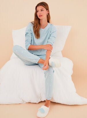 Pijama de Algodón Estrellitas Bleu,Azul,hi-res