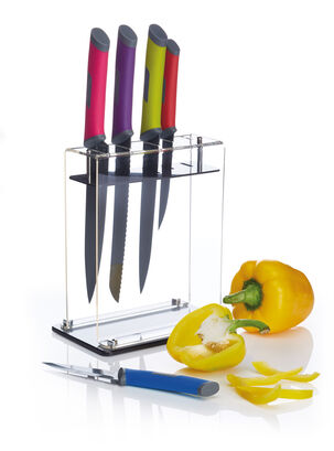 Set Kitchen Craft 5 Cuchillos Colourworks Base Transparente                      ,,hi-res