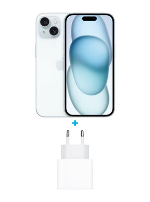 iPhone 15 128GB Azul + Adaptador de Corriente USB-C de 20W Apple,,hi-res
