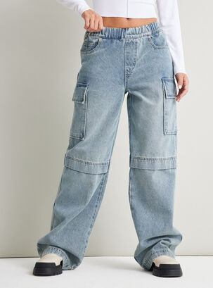 Jeans Pretina Elasticada,Azul,hi-res