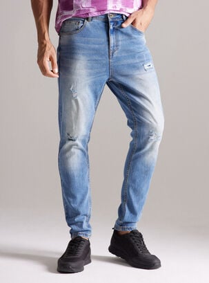 Jeans Azul Medio Roturas,Azul,hi-res