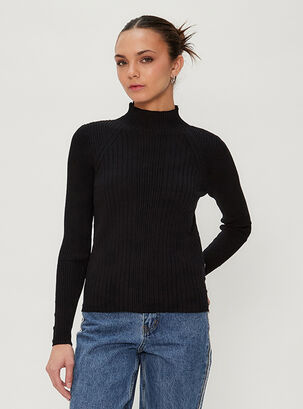 Sweater Liso Mini Detalle,Negro,hi-res