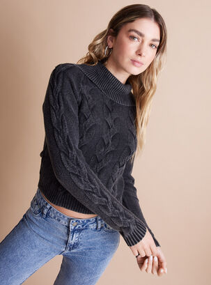 Sweater Con Proceso De Color,Negro,hi-res