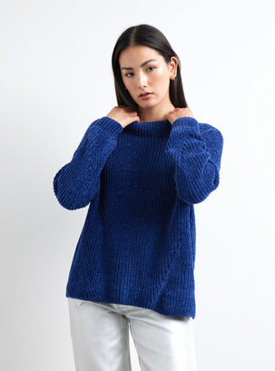 Sweater Chenille Colores,Azul Oscuro,hi-res