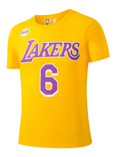 Polera Name And Number Lakers Manga Corta,Amarillo,hi-res