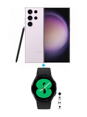 Smartphone Galaxy S23 Ultra 256GB 6.8" Lavender Liberado + Smartwatch Galaxy Watch4 40mm Negro,,hi-res