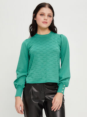 Sweater Liso Mangas Holgadas,Verde,hi-res