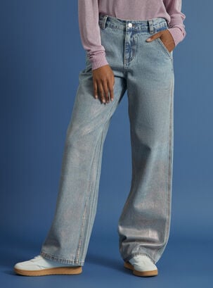 Jeans Bañados Metalizado Rosado Degrade,Azul,hi-res