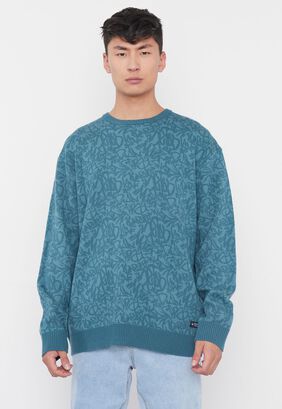 Sweater Hombre Print Abstract Petrol Corona,hi-res