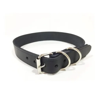 Collar De Cuero Para Perro 20mm 3-4 Color Negro,hi-res