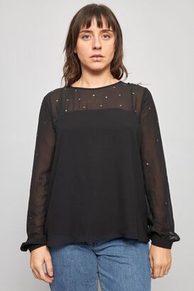 Blusa casual  negro french connection talla Xs 254,hi-res