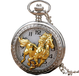 Reloj De Bolsillo mustang horse Con Cadena AL40,hi-res