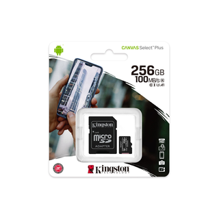 Tarjeta de Memoria MicroSD Kingston Canvas Select Plus 256gb + Adaptador,hi-res