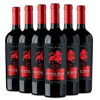 6 Vinos Bestia Roja Gran Reserva Merlot,hi-res