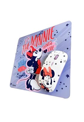 Kit Combo Mouse Inalambrico y Mouse Pad Disney Minnie,hi-res