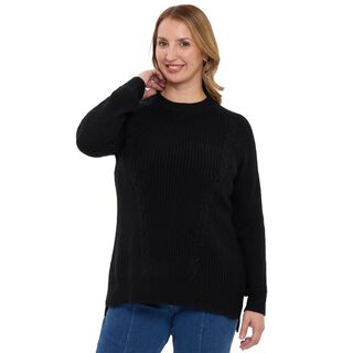 Sweater Mujer Calado Casual Negro Fashion´s Park,hi-res