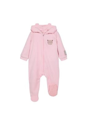 Pijama Bebé Niña Polar Sustentable c/Gorro Rosa H2O Wear,hi-res