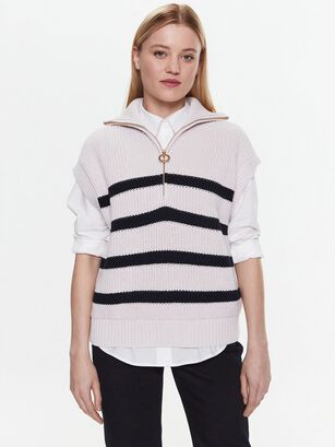Sweater Vest Con Cierre Beige Tommy Hilfiger,hi-res