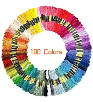 Set 100 Hilos Para Bordar 100 Colores,hi-res
