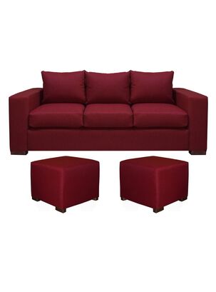 Sofa Cedric 3 Cuerpos + 2 Pouf Berry,hi-res
