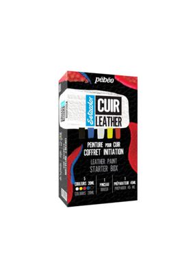 Kit Pintura Cuero 5 colores + Impl. Pebeo Setacolor Cuir,hi-res