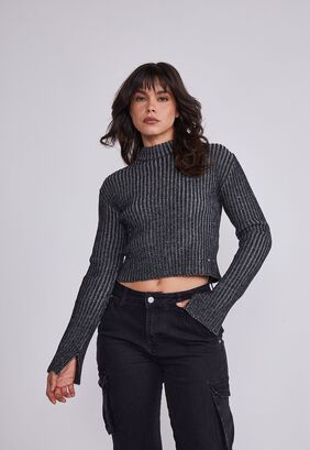 Sweater Mujer Gris Manga Abierta Sioux,hi-res