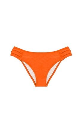 Bikini calzón con drapeado color naranja,hi-res