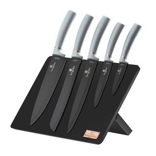 Set de cuchillos 6 pcs  con soporte organizador magnético ,hi-res