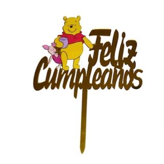 Cake Topper Feliz Cumpleaños De Winnie Pooh,hi-res