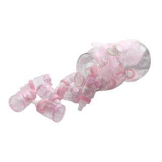 Pack 16 Mini Mamaderas Biberones Para Baby Shower Rosado,hi-res