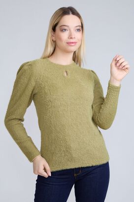 Sweater Angora Lurex Verde Tentation,hi-res