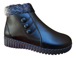 Zapato Calido De Mujer Para Invierno Con Chiporro Negro - 7152,hi-res